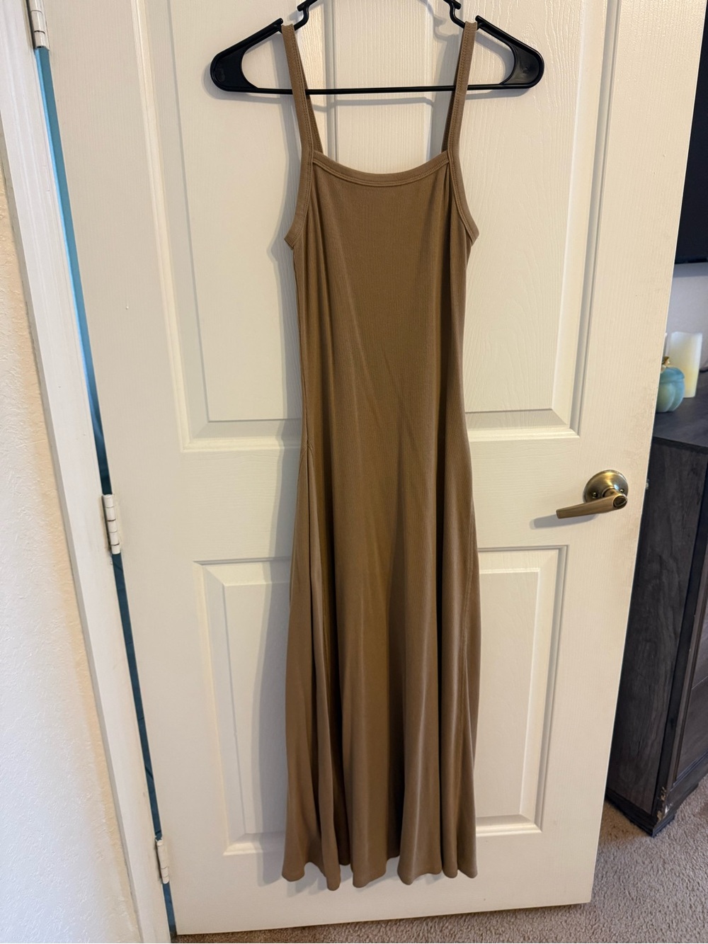 Universal Thread Tan Maxi Slip Dress with Thin Straps